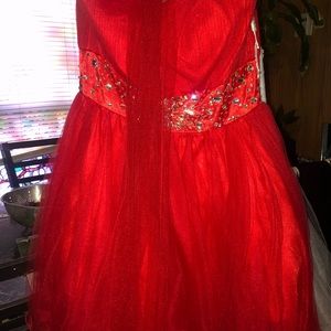 Strapless Red mini dress